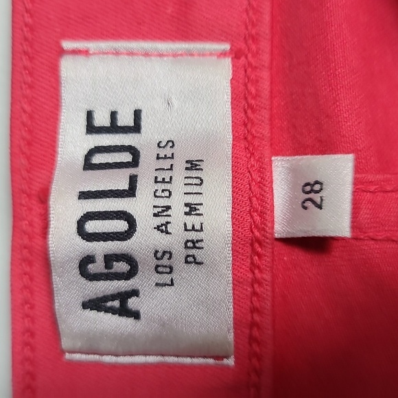 AGOLDE Wax Coated Leatherette Red Sophie High Rise Skinny Jeans Size 28 - Picture 2 of 15